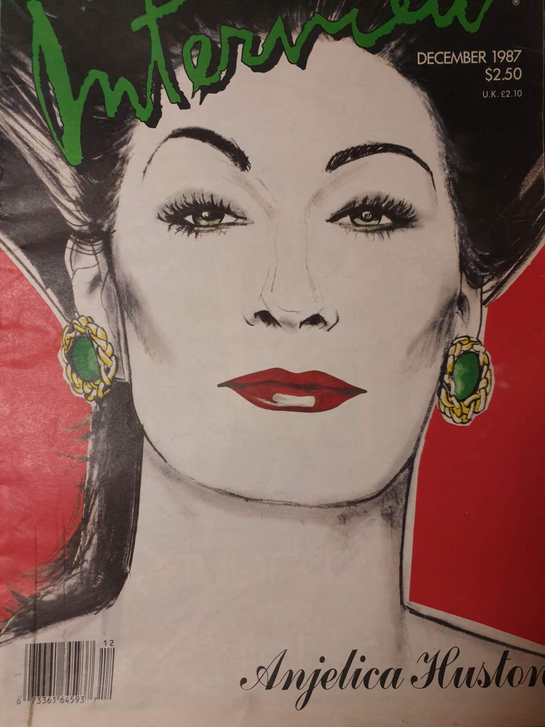 Angelica Huston,Interview,Andy warhol,belenartspace,madrid,cover,portada,Richard Bernstein
